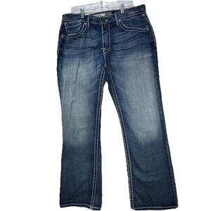 BKE Buckle Mens 34R Derek Bootleg Denim Jeans Bootcut Size 34 X 31" Cowboy
